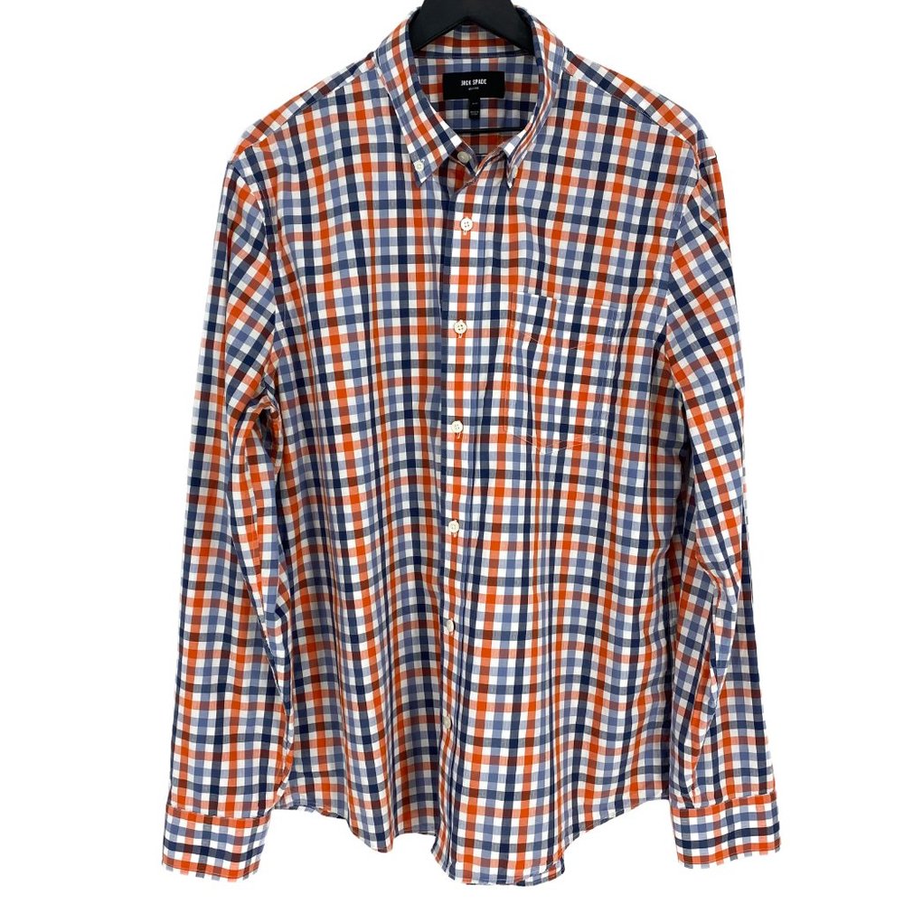 JACK SPADE NEW YORK Palmer Gingham Dobby Button Down Long Sleeve Shirt Size XL